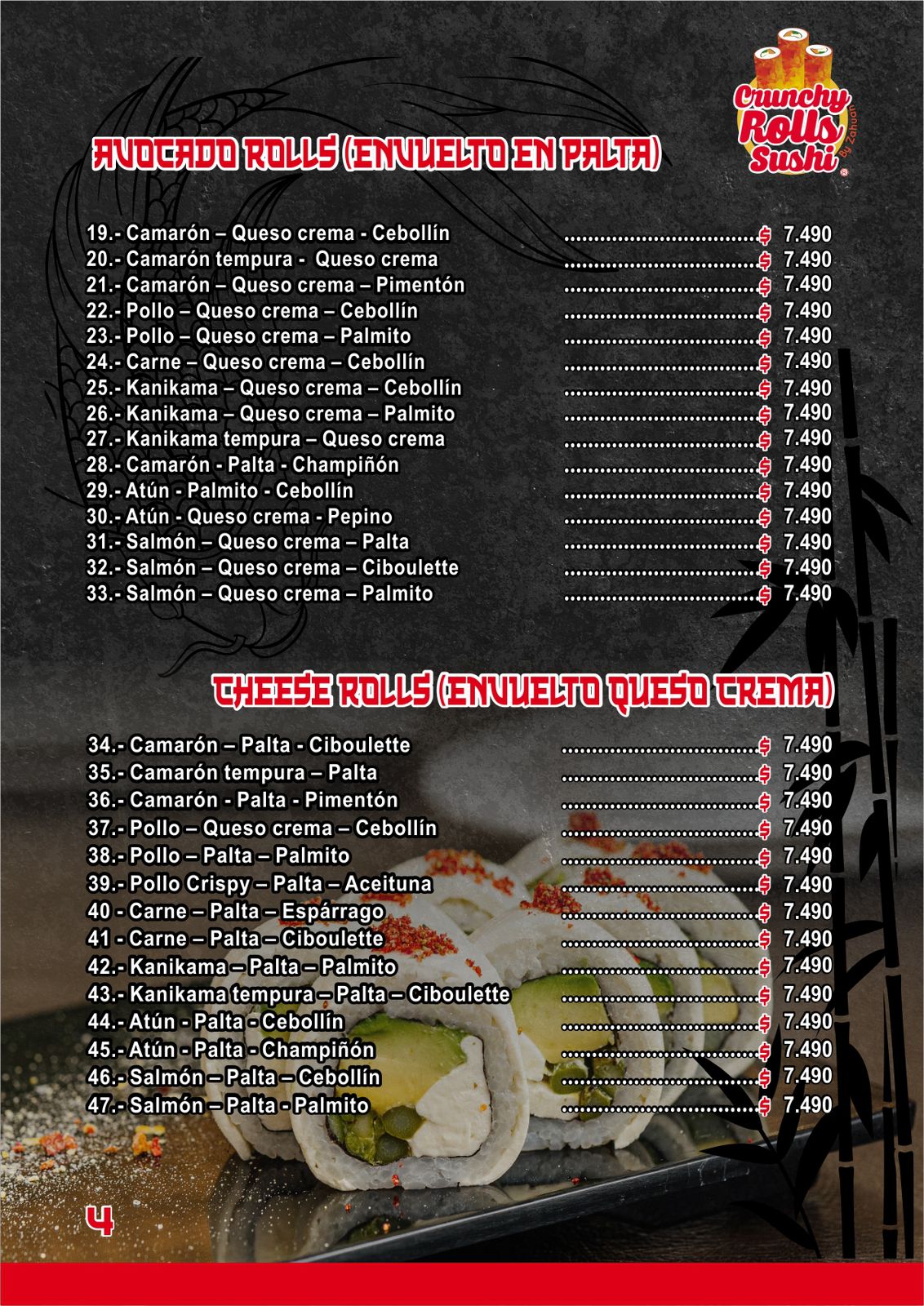 Carta menú página 5