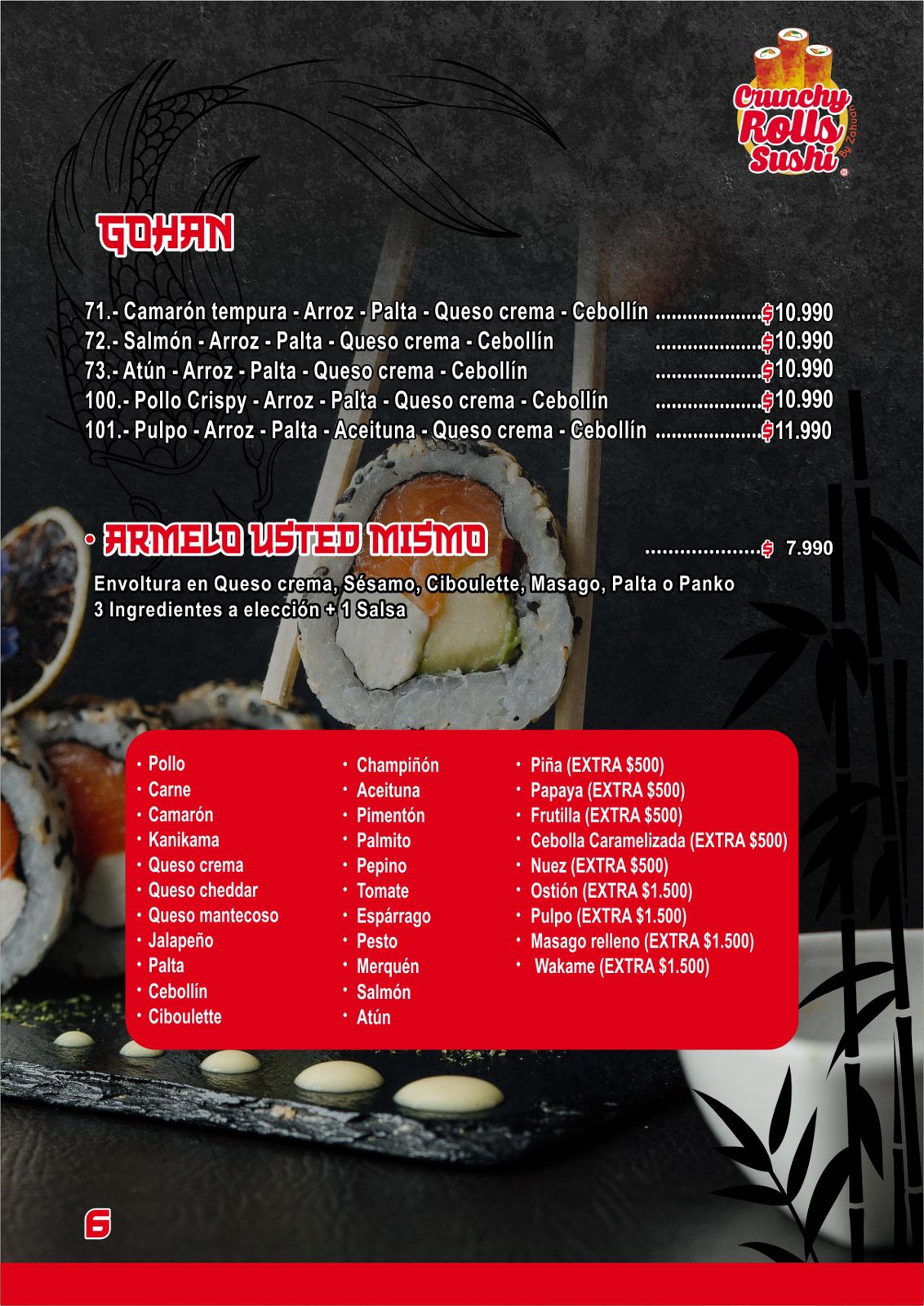 Carta menú página 7